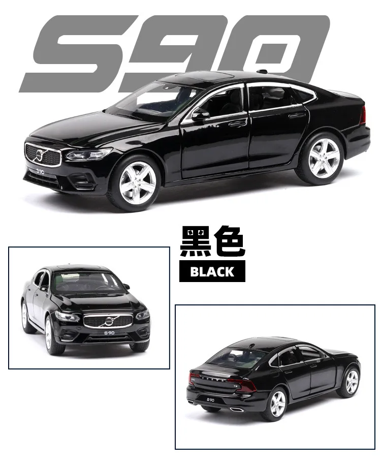 [В коробке] модель VOLVO S90, модель автомобиля из сплава, 6 открывающихся дверей, звук и светильник, игрушка ВОИН, украшение автомобиля
