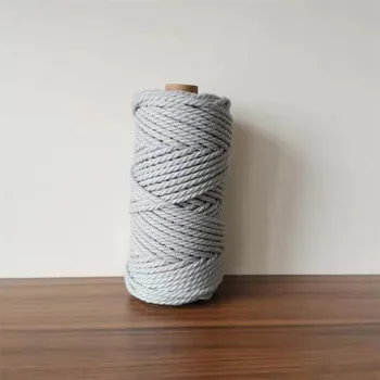 

ROPEMATE PREMIUM SOFT COTTON CORD craft artisan use 4 MM 55 Meters - 3 STRANDS - Lightcyan COLOR