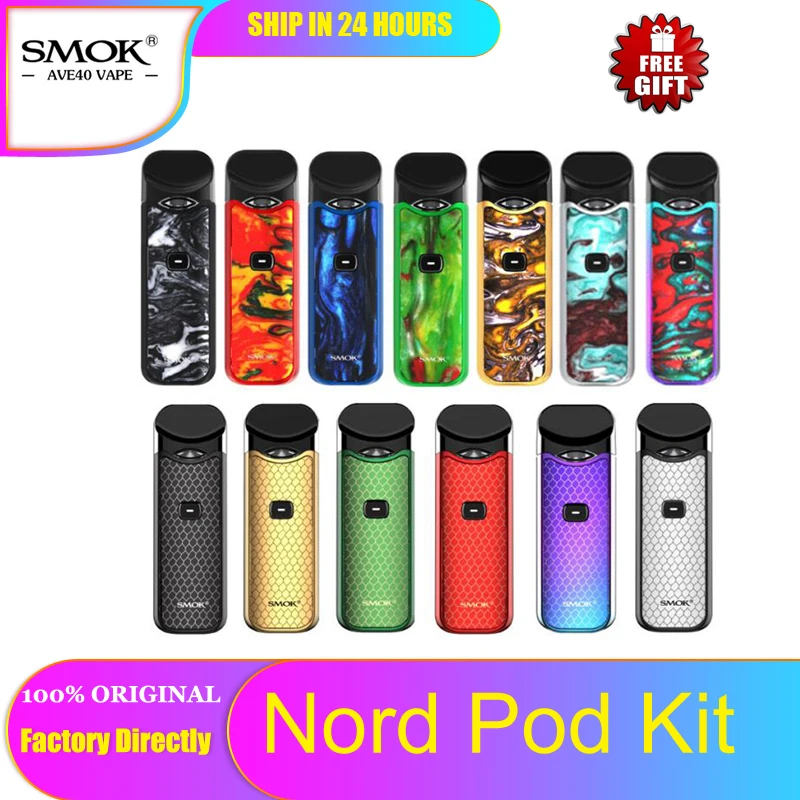 В наличии оригинал SMOK Nord Pod комплект 1100 мА/ч и 3 мл система электронная сигарета с