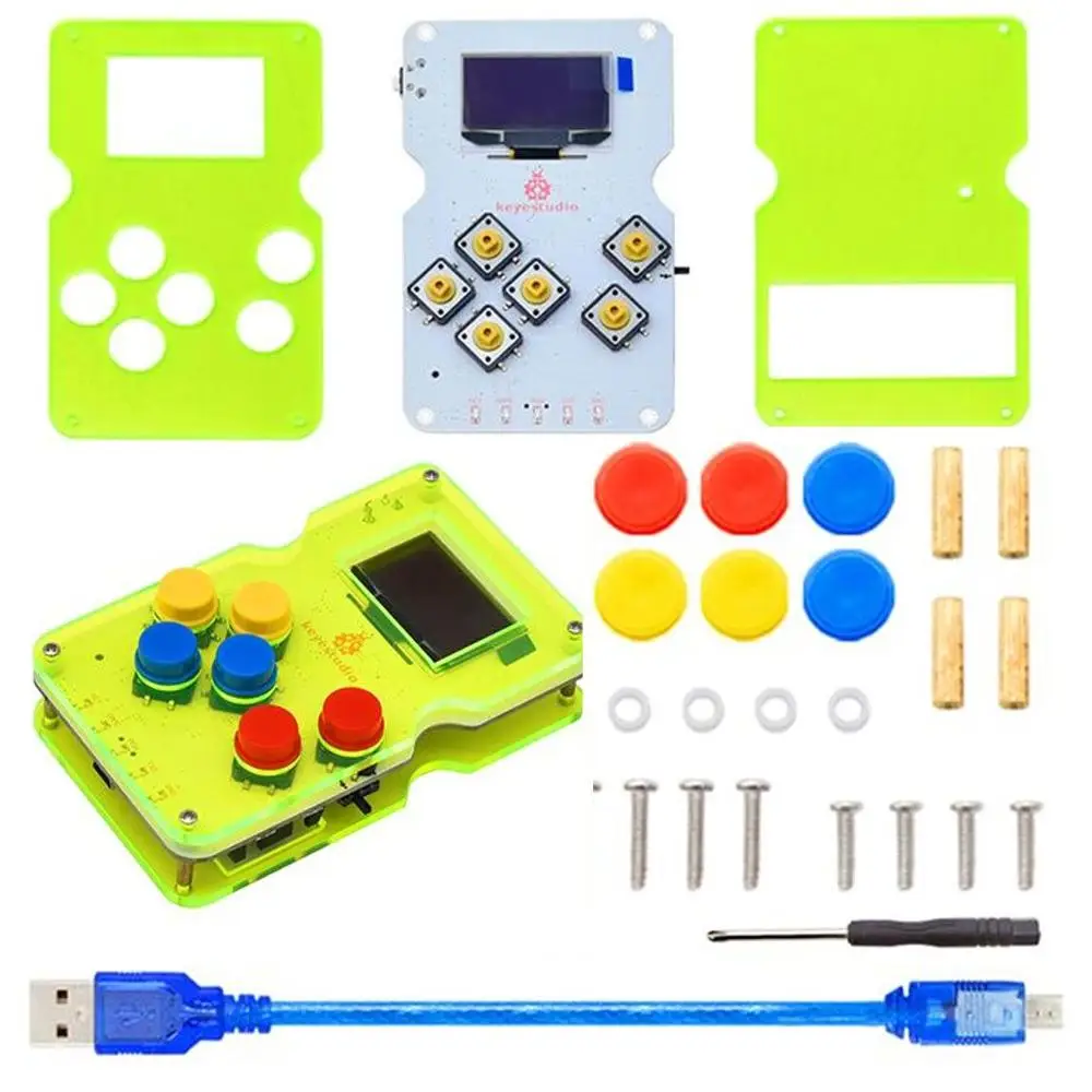 Keyestudio GAMEPI ATMEGA32U4 DIY Kit HandheldCon W/OLED игровая консоль стартовый набор для Arduino совместимый с ARDUBOY