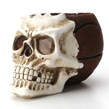 

Basketball Skull Ornament Skeleton Pen Holder Desktop Pencil Organizer Makeup Basketball Skull Ornament