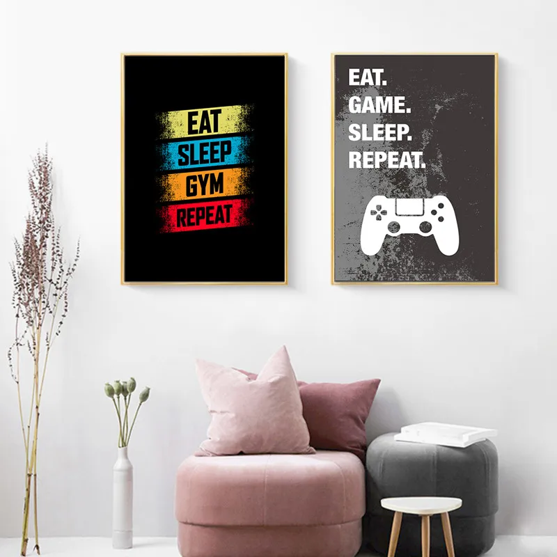 Fun Video Games Wall Art Paintings Printed on Canvas for Game Zone