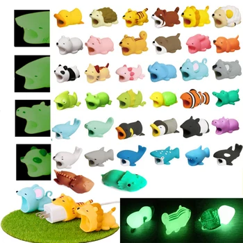 

USB Cable Bite Protector Winder Animal Cute Cartoon Cover Protect Case Wire Organizer Holder For iPhone Huawei Earphone cable