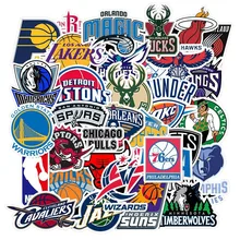 32PCS Basketball Team Logo Sticker Waterproof Luggage Skateboard Motorcycle Laptop Phone Home Room Decoration Wall Decal Sticker