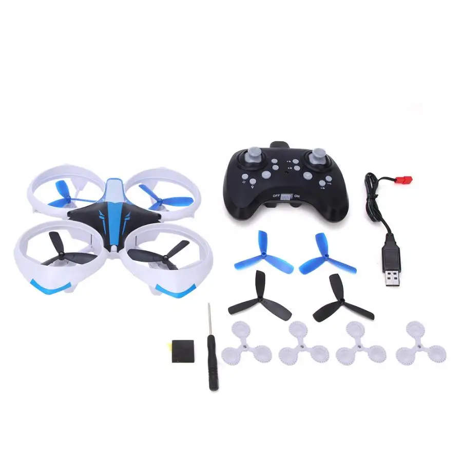 Синий Flytec T19 Мини RC игрушечные дроны, дующий пузырь, крутой светодиодный светильник, подвеска самолета, удерживающий высоту, пульт дистанционного управления, Дрон, Квадрокоптеры - Цвет: Синий