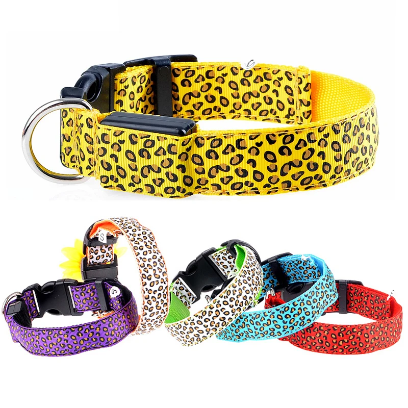 Dog Collar Pet Collar Nylon Dog Collar Led Light Night Safety For Dogs Cats