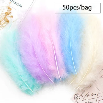 

50pcs natural goose feather and pointed tailed turkey feather for DIY clothing and home jewelry decoration