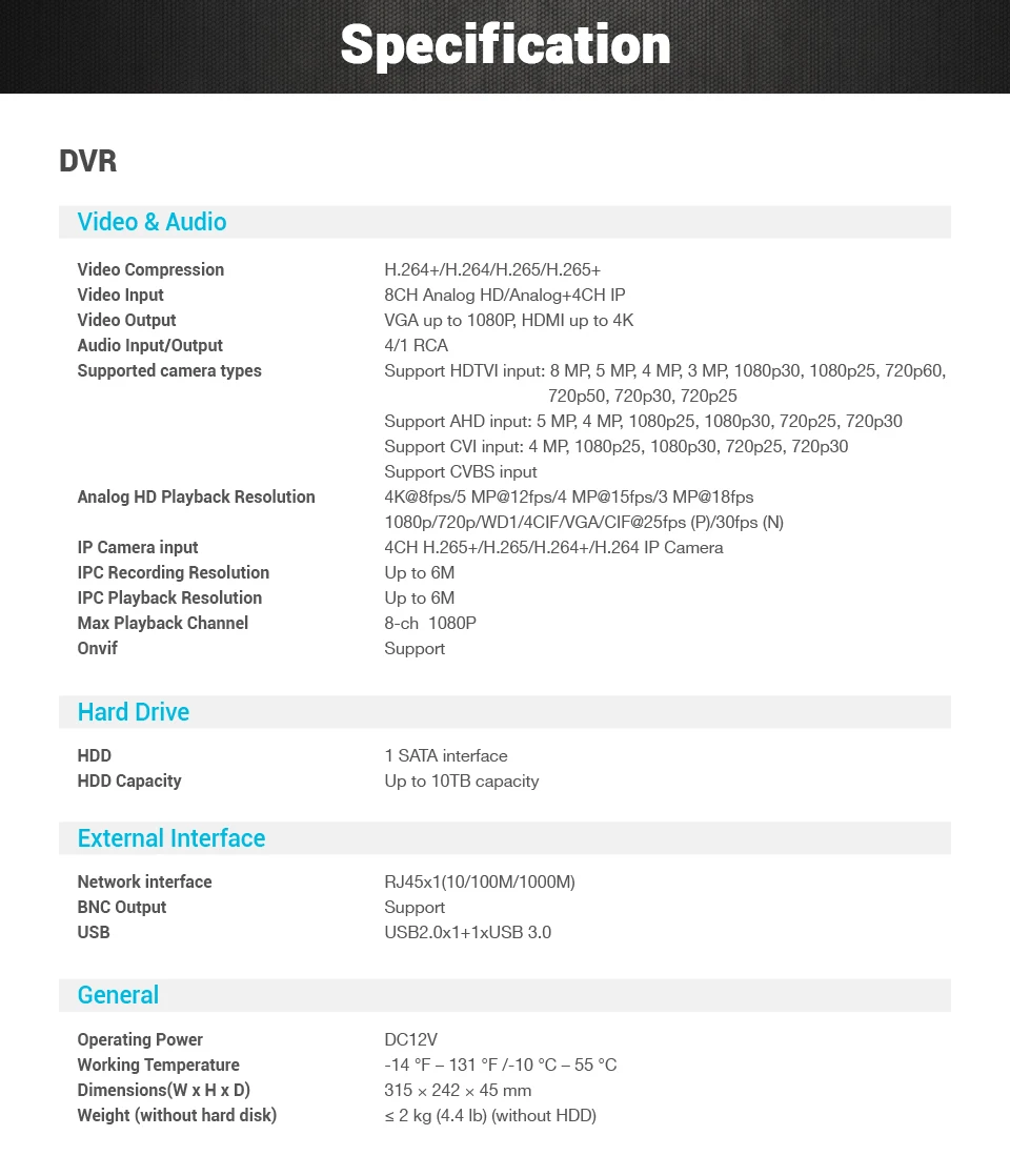 ANNKE 4K HD ультра четкий отснятый 8CH CCTV система безопасности 5в1 DVR с 8 Мп Открытый Всепогодный видео камера наблюдения комплект