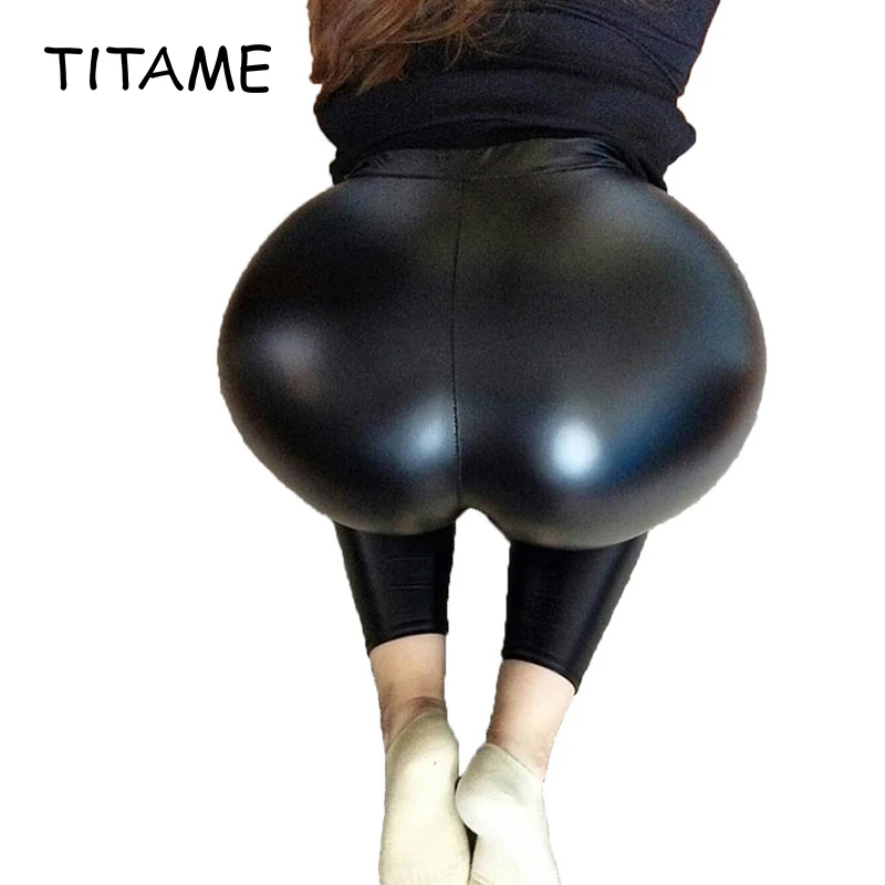 TITAME черный джеггинсы для детей из искусственной кожи женские лосины