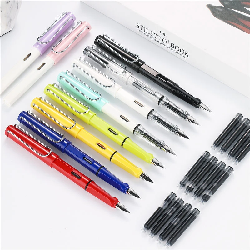 0,38/0,5 мм Высококачественная цветная пластиковая перьевая ручка, чернильные ручки для каллиграфии, Подарочные офисные канцелярские принадлежности 03930