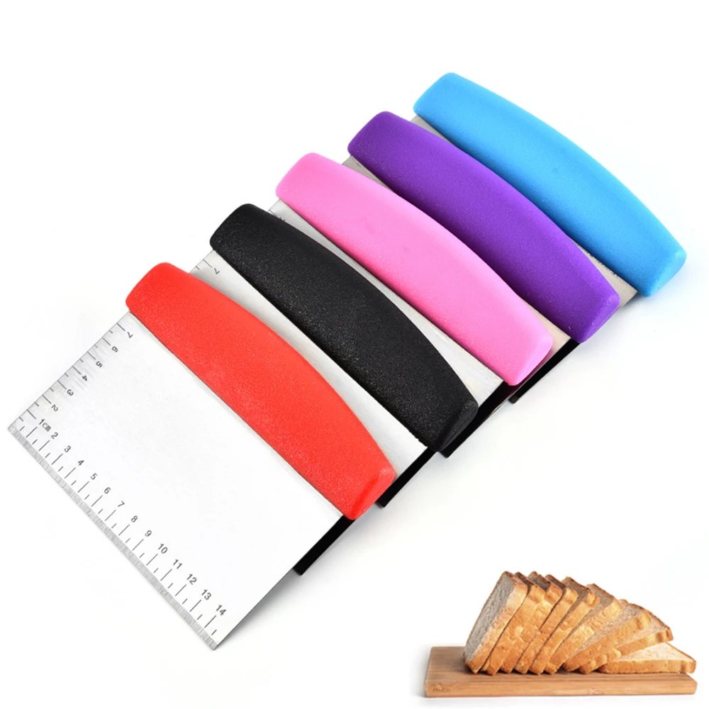  1pc Stainless Steel Pizza Dough Scraper Cutter Baking Pastry Spatulas Fondant Cake Decoration Tools