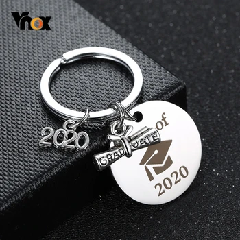 

Vnox Never Fade Silver Color Stainless Steel Key Chains for Women Men Class of 2020 College Graduation Gifts Jewelry