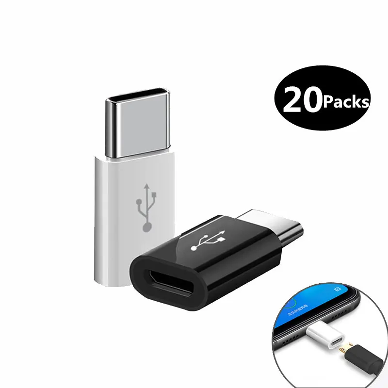 20 шт./лот Micro USB Male Type C Microusb To конвертер адаптер для Huawei Xiaomi Macbook OTG кабель зарядки и