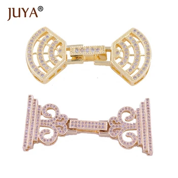 

Big Size Charm Clasps Hooks Fastener Accessories For Jewelry Making DIY Pearl Necklace Fittings Copper Metal Inlaid Zircon