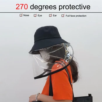 

Hot Multi-function Protective Cap Anti-spitting Virus Hat Anti-saliva Cap Cat with Clear Mask for Woman and Man 1pcs