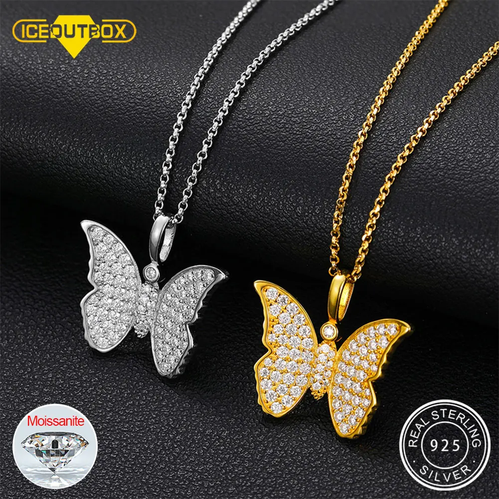 Fashion Cute Butterfly Pendant Necklace For Women 925 Sterling
