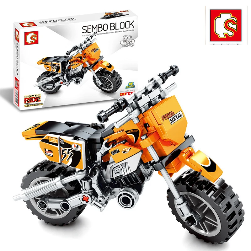 SEMBO Мотокросс собираемая Модель Кирпичи Игрушки-пазлы Technic мотоциклетная город