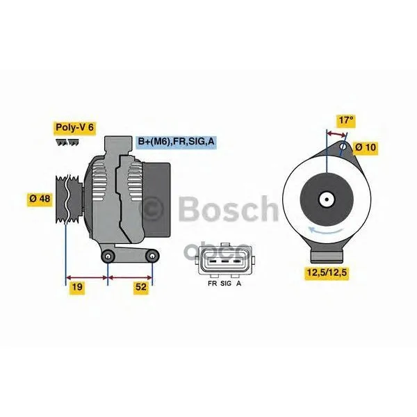 Генератор 14v 105a Bosch арт. 0986080440
