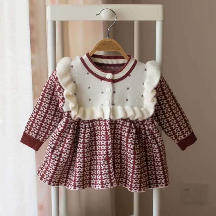 Baby Meisjes Gebreide Jurk 2019 Herfst Winter Kleding Kinderen