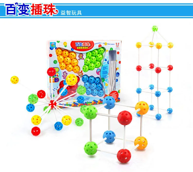 

Kindergarten Desktop Educational Assembling Flexible Beads Toy 36 Large Beaded Bracelet Children Three-dimensional Stereo Buildi