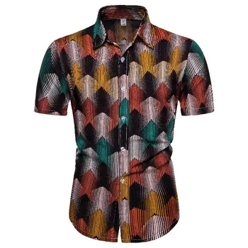 

Men's brand summer creative short sleeve Hawaiian beach resort business shirt mens shirts hawaiian shirt brand shirts