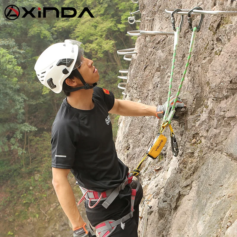 XINDA High Altitude  Protective Via Ferrata Safety Belt Sling Lanyard With Hook High Strength Wearable Anti Fall Off 2