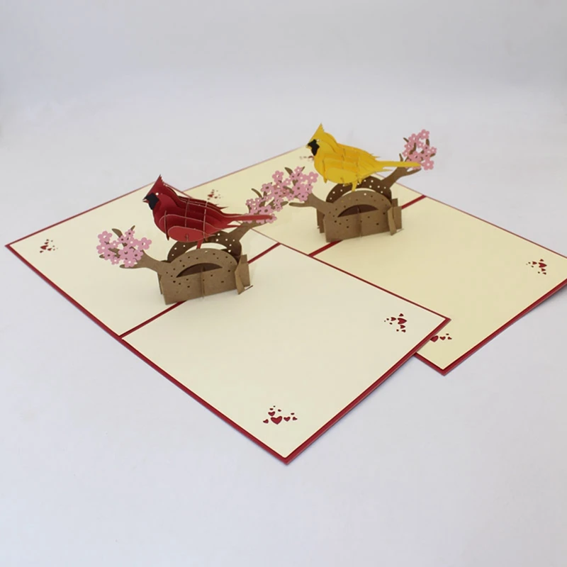  3D Birthday Card Parrot Christening Baby Shower Invitations Laser Cut Christmas Party Cards Thank Y - 4.00024E+12