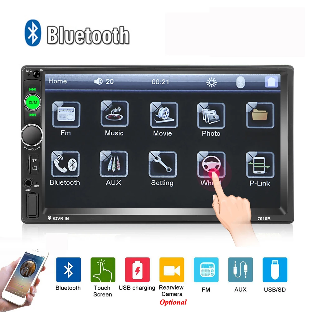 player bluetooth autoaudio receptor fm espelho link monitor