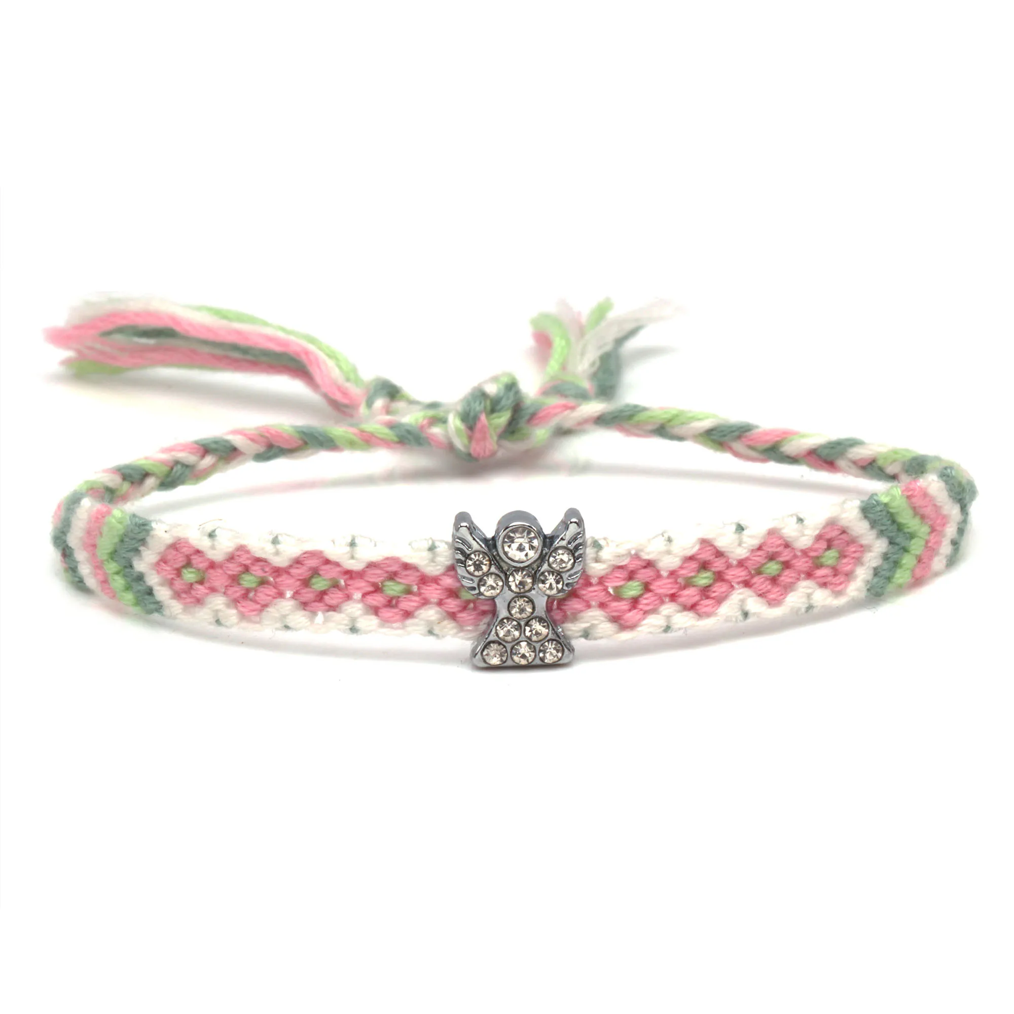 Boho Zinc Alloy Diamante Peace Pigeon Charm Friendship Bracelet Women Kid Cute Littlle Animal Dove String Macrame Jewelry Gift | Украшения