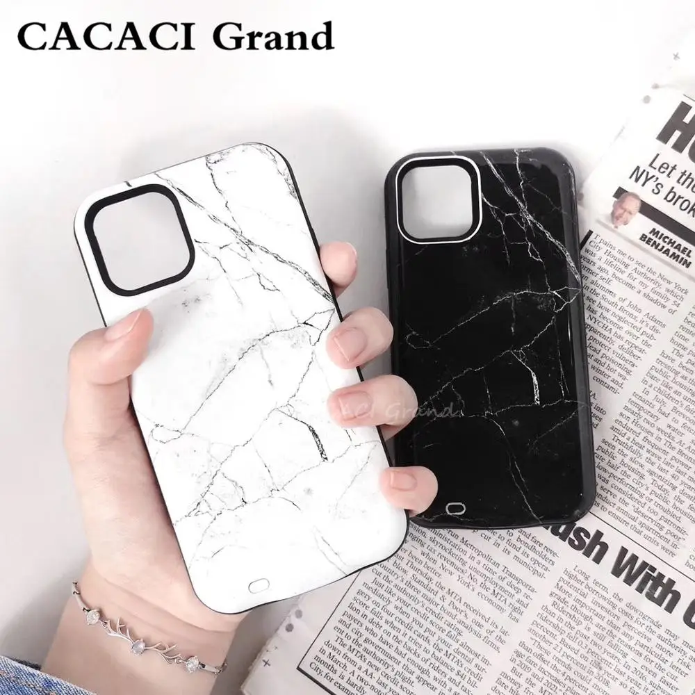 

Wireless Marble Battery Charger Cases for iPhone 11 Pro Max Power Bank Case etui External Pack charger case for iPhone 11 Coque