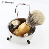 Professional Men Beard Brush Set Stainless Steel Bowl Stand Shaving Brush Mustache Shaving Facial Cleansing Tool Wholesale 20#12 ► Photo 2/6