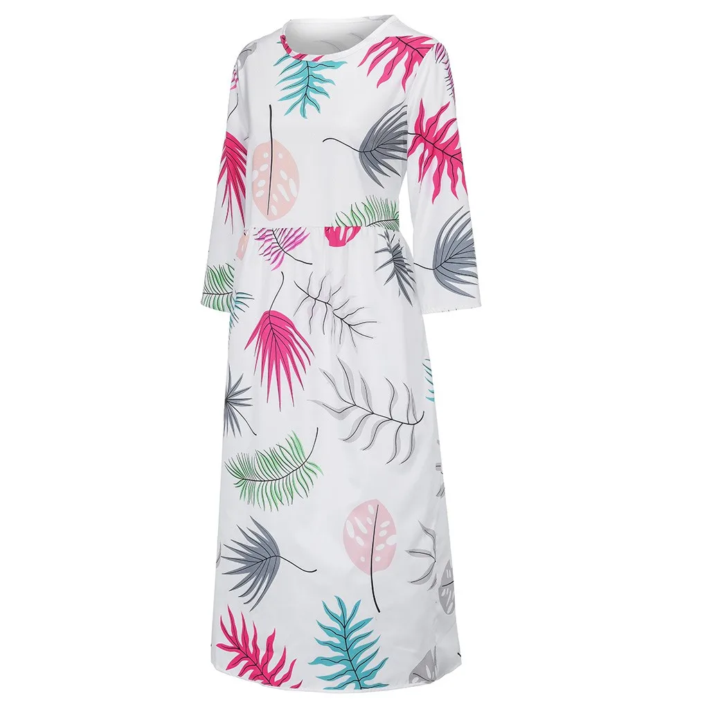 dress vestidos S-2XL Winter new vestido women dress ropa mujer shein robe femme dresses Halloween Leaf Print O-Neck Z4