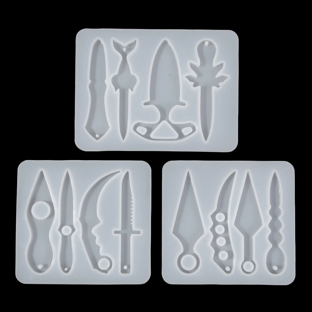 Types Shuriken Resin Molds Kunai Keychain Mold DIY Transparent