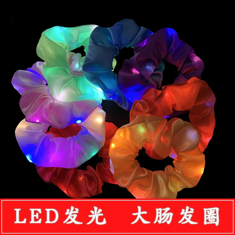 

Luminous Hair Ring Bengdi Electric Syllable Elastic Flash Hair Accessories Net Red Fluorescent Luminous Accessories Adult