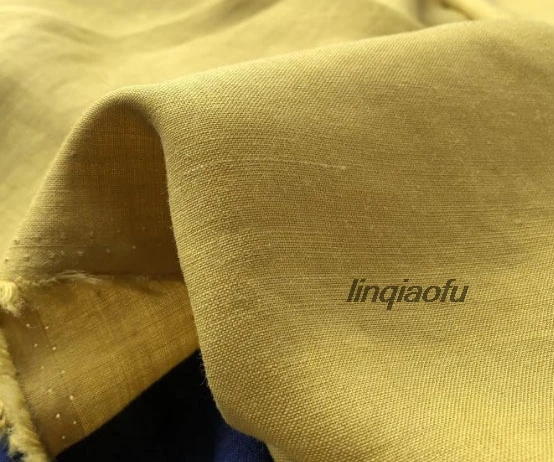 Имбирная рами ткань высокого качества льняное платье cheongsam Одежда Ткань высокого класса льняная ткань