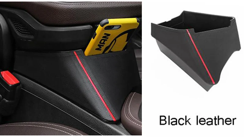 Автомобильный Стайлинг, Автомобильный Центральный ящик для хранения, подлокотник, Переделанный чехол для перчаток, декоративная наклейка для BMW X1 F48 X2 F47, аксессуары для интерьера - Название цвета: Black leather