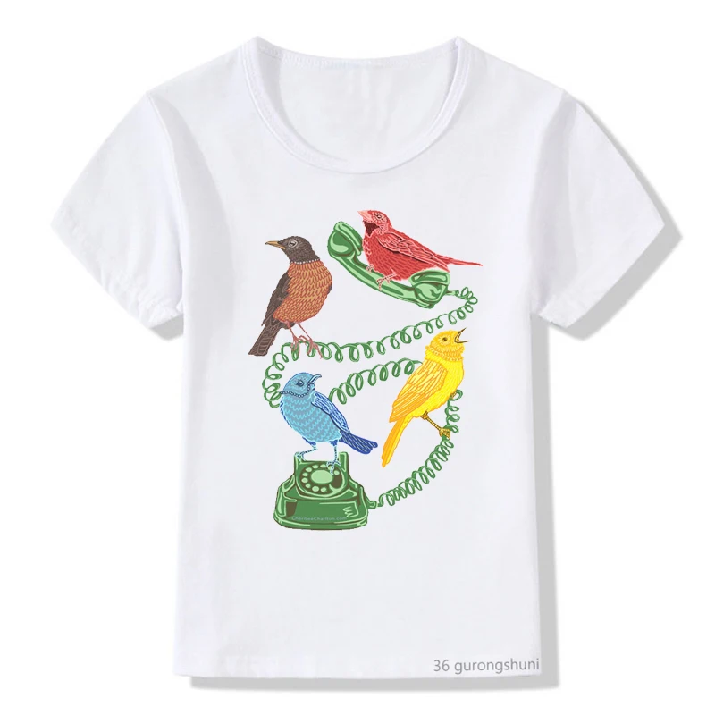 Kookaburras-Camiseta de Navidad australiana para bebé, camisa con estampado gráfico de pájaros bonitos, camiseta de moda para niños y niñas, Tops de manga corta