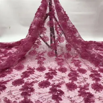 

2019 Latest French Sequins Lace fabric High Quality Sequins embroidery Tulle African Lace Fabric for Wedding Dress French Tulle Lace