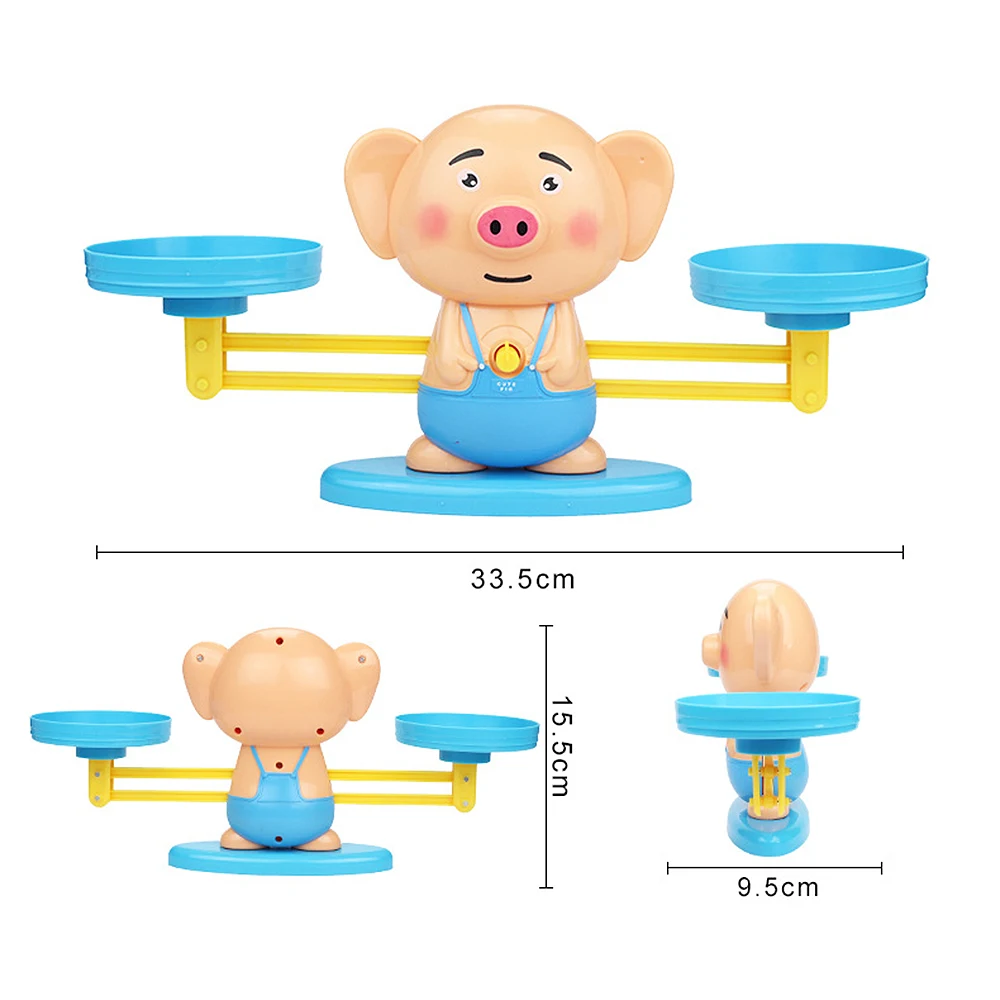 Math Match Game Board Toys Monkey Cat Match Balancing Scale Number Balance Game Kids Educational Toy to Learn add and subtract
