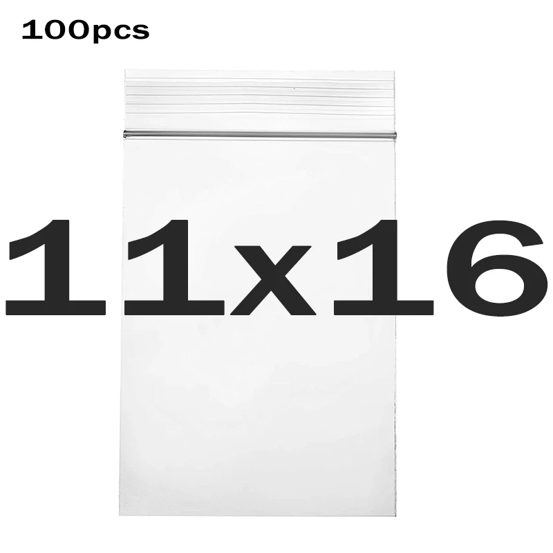 100pcs11x16cm Высококачественные прозрачные толстые сумки с замком-молнией, прозрачные пакеты с застежкой-молнией, пищевая посылка, сумка для хранения, пластиковые толстые маленькие упаковки ювелирных изделий, сумки на молнии - Цвет: 100pcs11x16cm