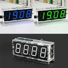 DIY 4 цифры светодиодный электронные часы, набор для самостоятельной сборки Температура светильник Управление версия для diy аксессуары ночника наборы