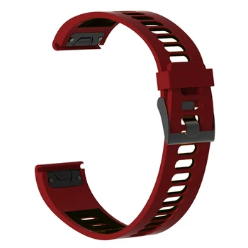 

22mm Watchband for Garmin Fenix5/5Plus Forerunner935 Fenix 6 Watch Quick Release Silicone Easy Fit Wrist Band Strap Black+Red