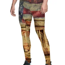 Брюки с американским флагом, мужские Леггинсы с карманами, С Днем Святого Валентина, влагоотводящие, не просвечивающие, компрессионные, полная длина, Kne