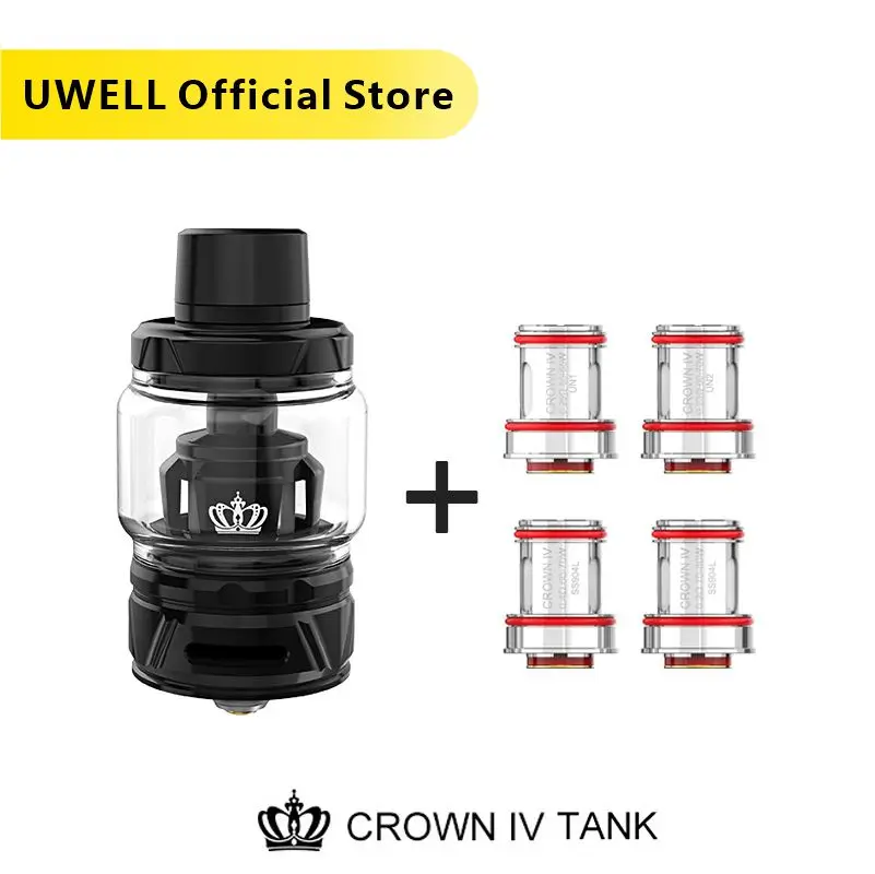 UWELL Crown 4 Tank With Dual SS904L 0.2/0.4/0.23 ohm Coil 6ml 55W-80W Vape IV Atomizer Subtank E-cigarette Vaporizer | Электроника