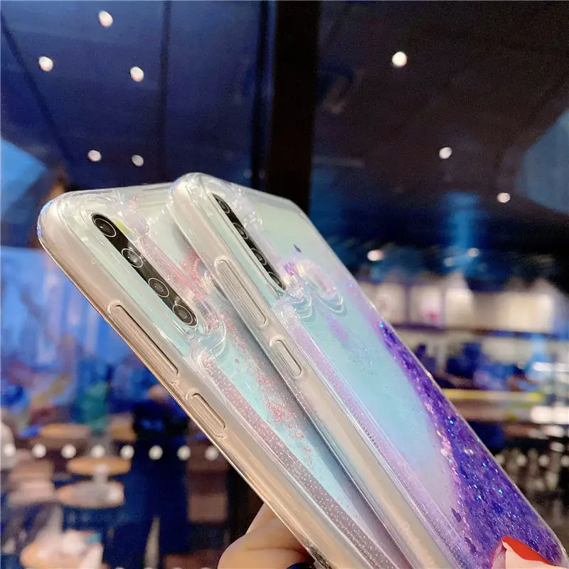 Quicksand Rope Case For Xiaomi Mi 9 9T 8 5X 6X CC9 CC9E A1 A2 A3 Note 10 Pro 10T Lite S2 Y2 Dynamic Liquid Glitter Clear Cover case for xiaomi