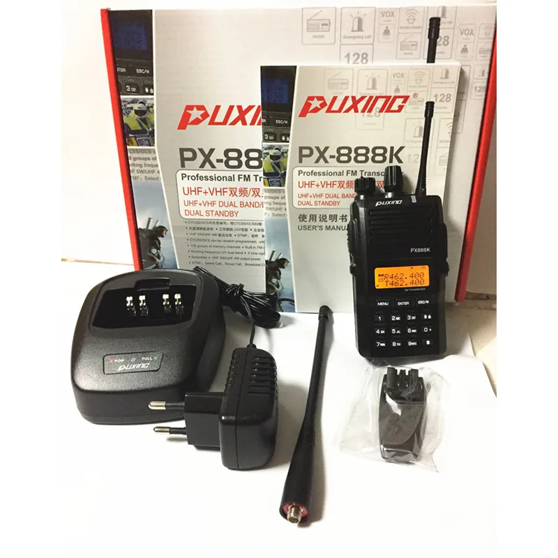 Двухдиапазонная портативная двухсторонняя радиостанция PUXING PX 888K 136 174 МГц и UHF 400