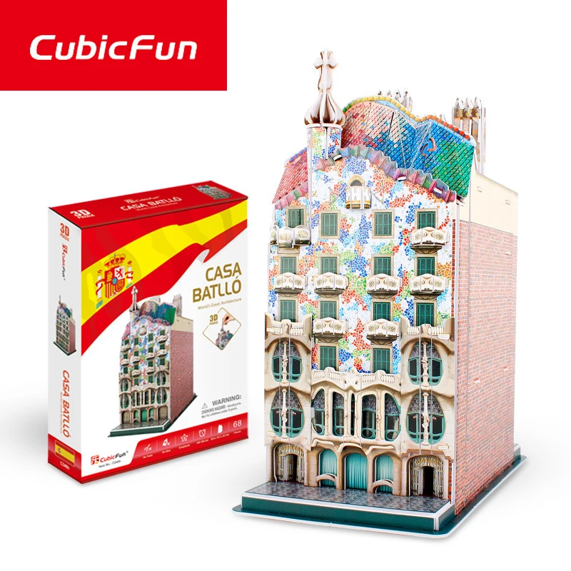 

CubicFun DIY 3D Puzzle Paper Kids 8+ Years World Famous City Building Paper Model Casa Batllo Education Creative Jigsaw Toy Gift