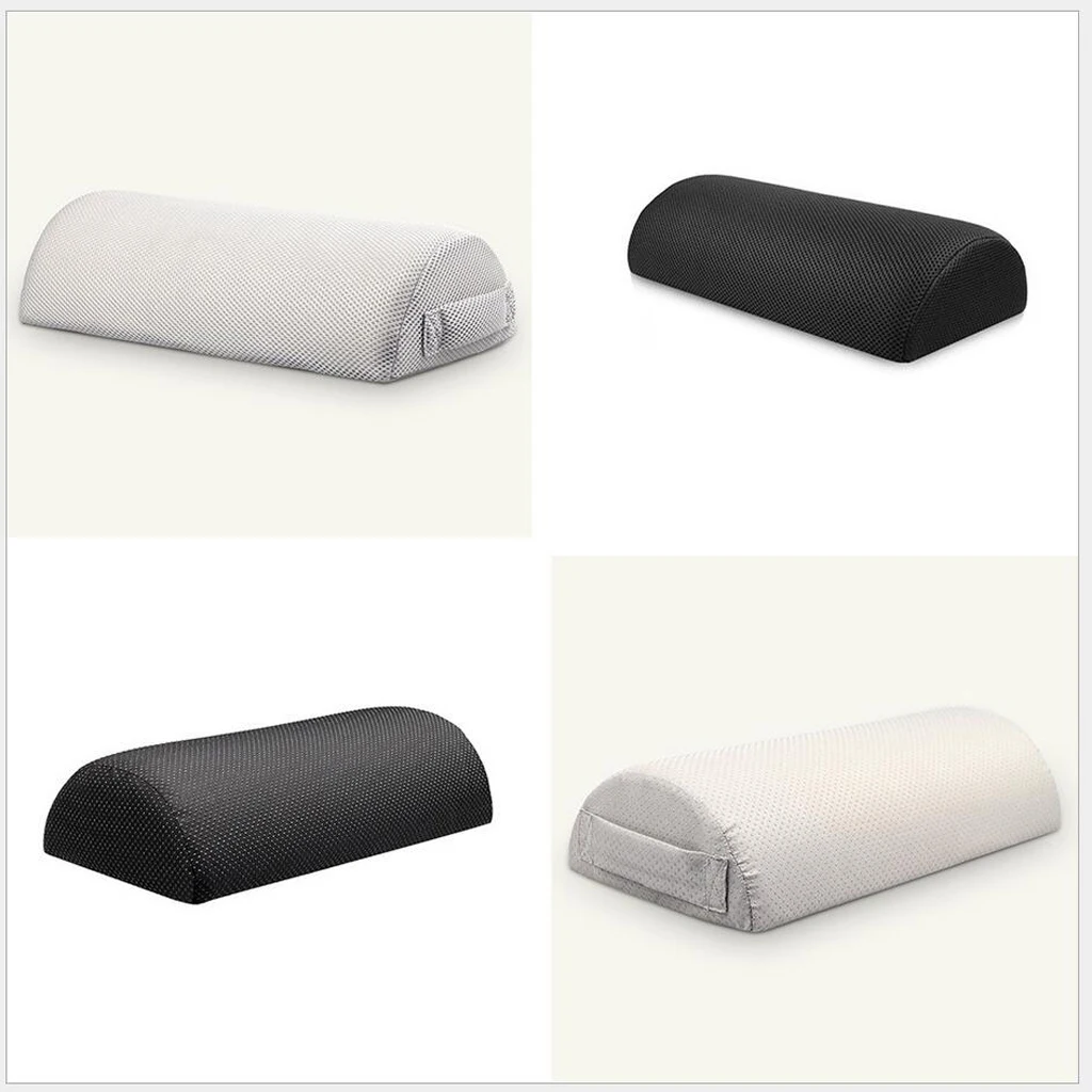 Memory Foam Footrest Cushion Half Moon Half Cylinder Bolster Under Desk Ergonomic Pillow for Office Travel Plane