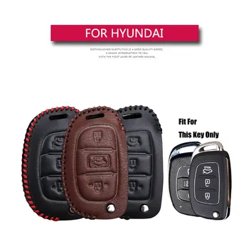

Leather Car Key Cover Case For Hyundai Solaris ix25 ix35 ix45 Santa Fe HB20 Verna Solaris Creta i10 i20 i30 Tucson 2019 2017