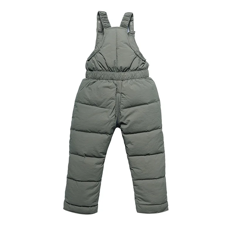 Toddler Girls pants Winter Children Down Cotton Clothing Boys Pants Leggings Kids Warm Trousers Girls Windproof Snow Pants - Цвет: green